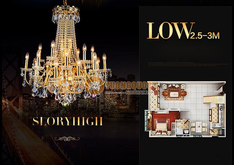 Đèn chùm pha lê phong cách châu âu CM187-4